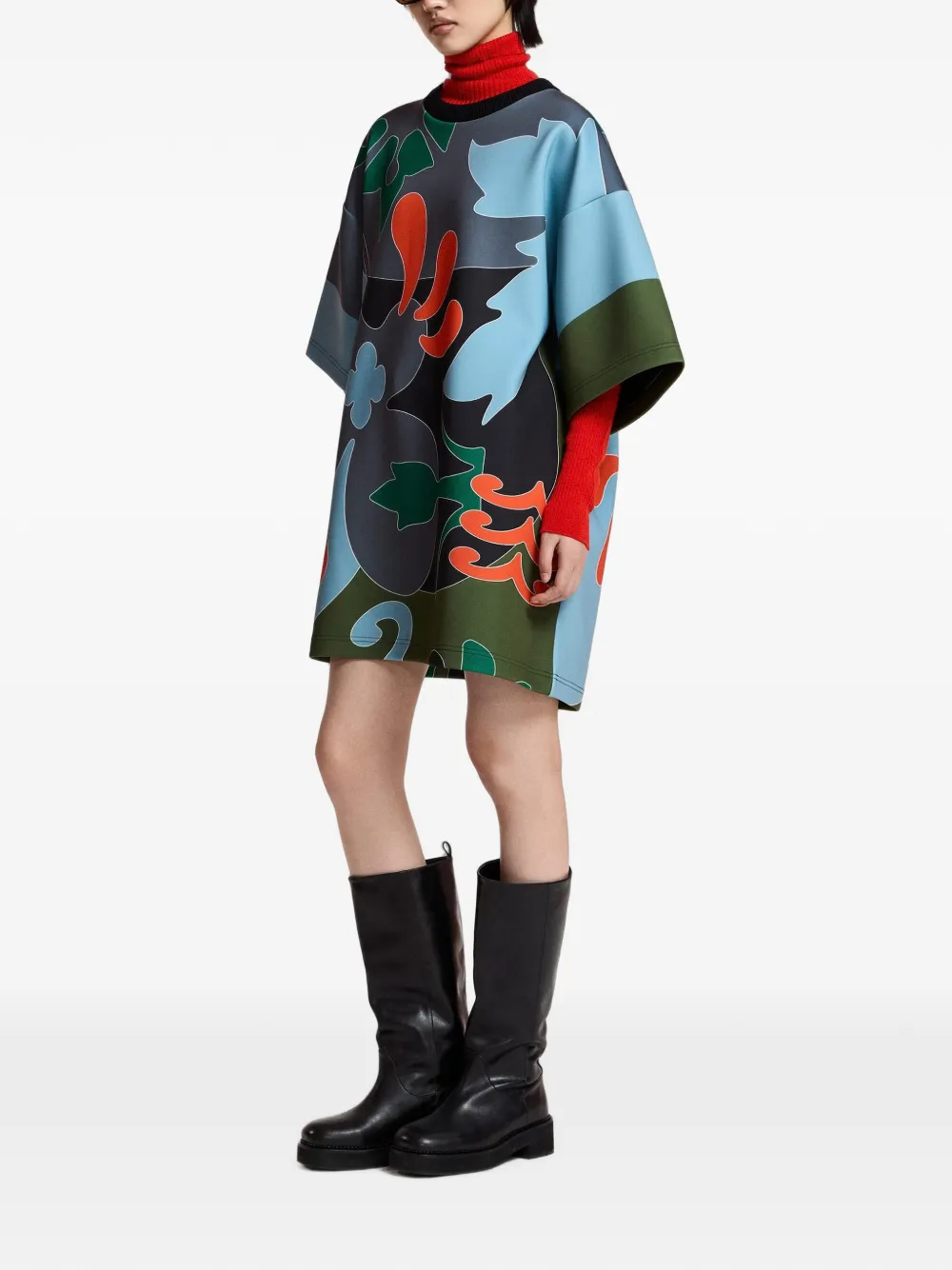 Essentiel Antwerp Klassic T-shirtjurk met bloemen-print Grijs
