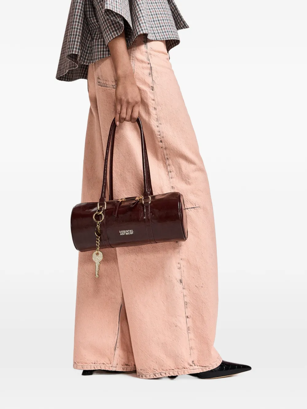 Essentiel Antwerp Kadi jeans met wijde pijpen Roze
