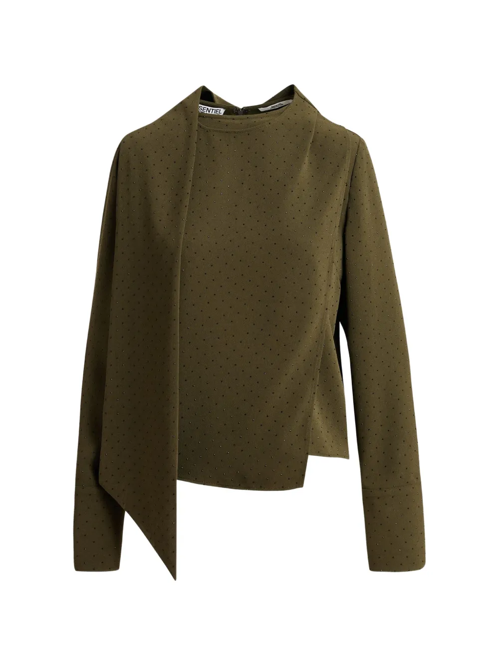 Essentiel Antwerp rhinestone-embellished asymmetric top Groen