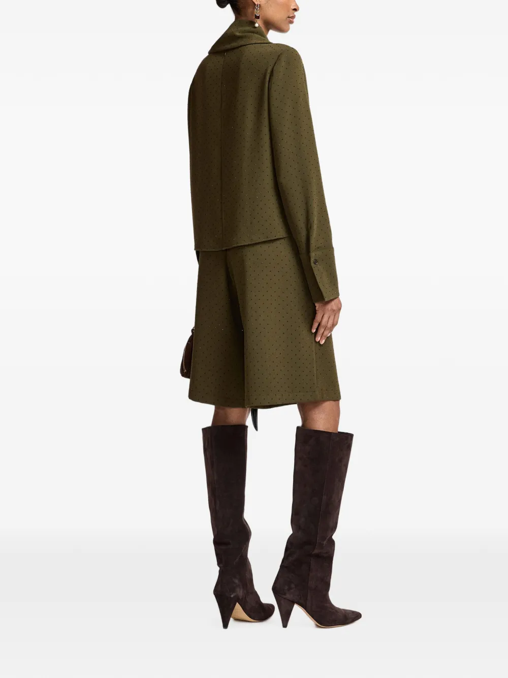 Essentiel Antwerp rhinestone-embellished asymmetric top Groen