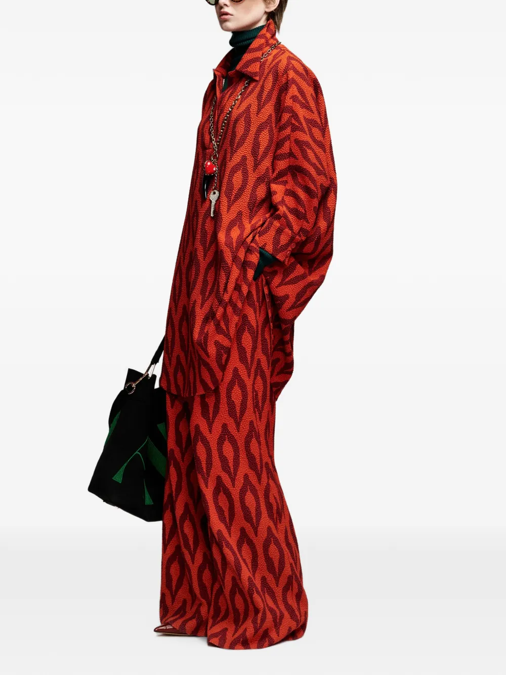 Essentiel Antwerp Klumsy midi-jurk met grafische print Oranje