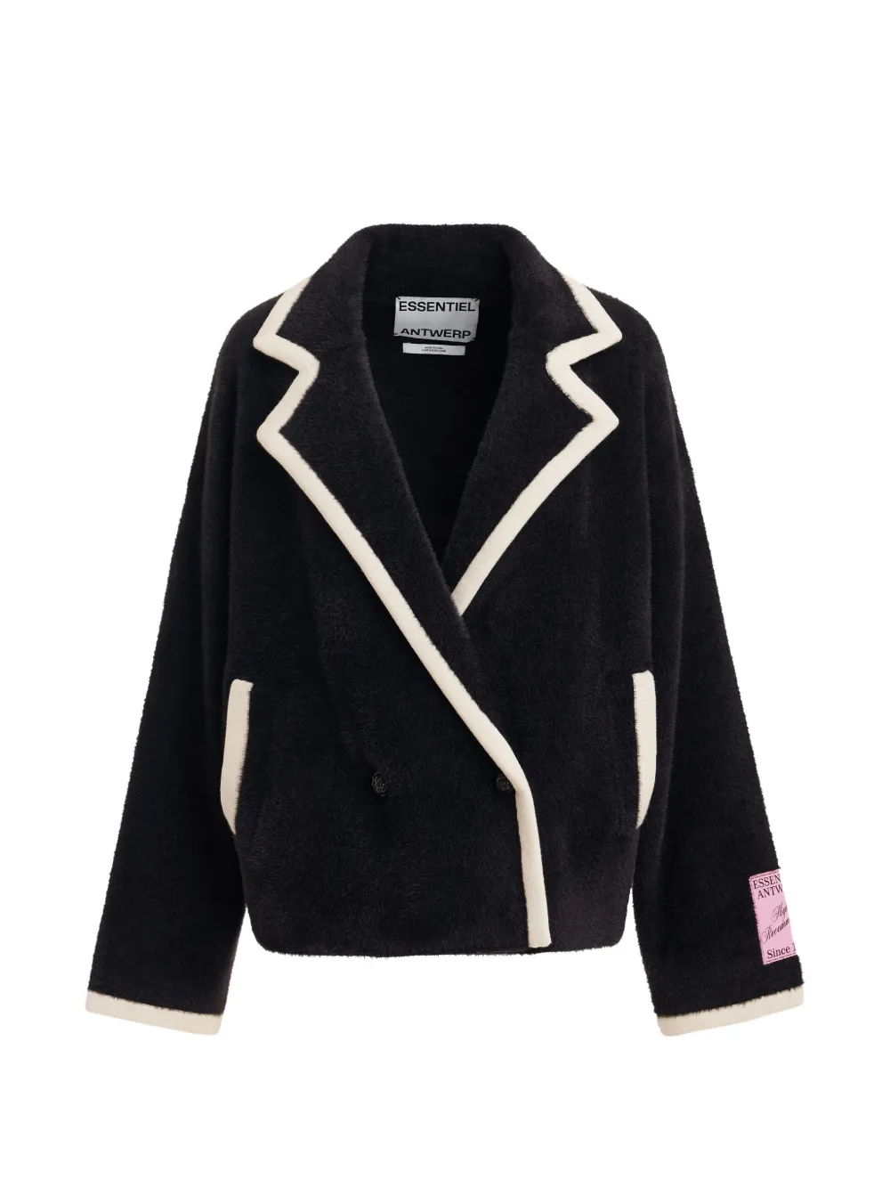 Essentiel Antwerp Cabanjacke aus Faux Shearling - Schwarz