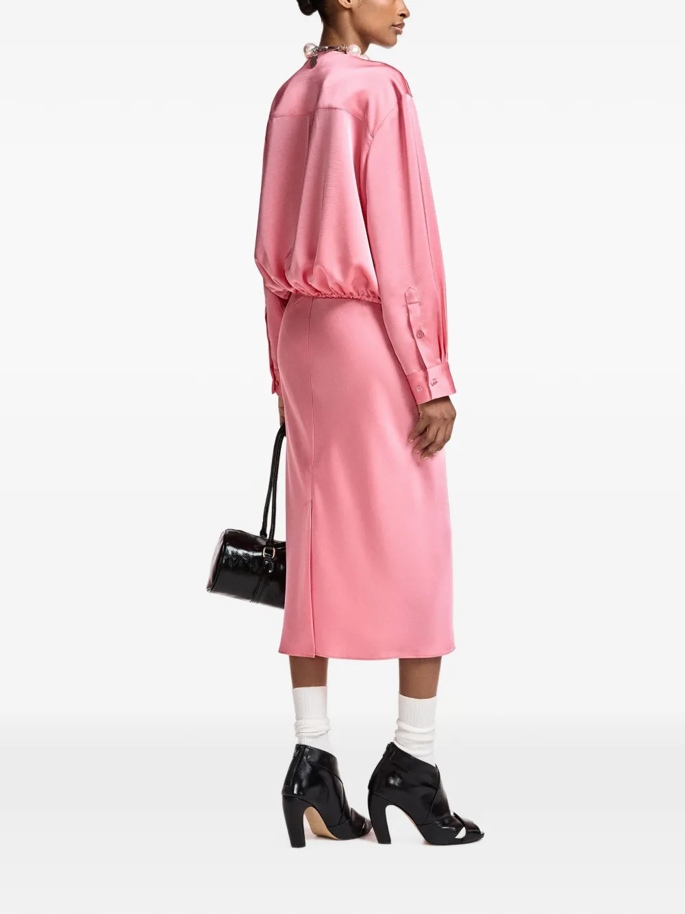 Essentiel Antwerp Krump midi-rok met diagonale naad Roze