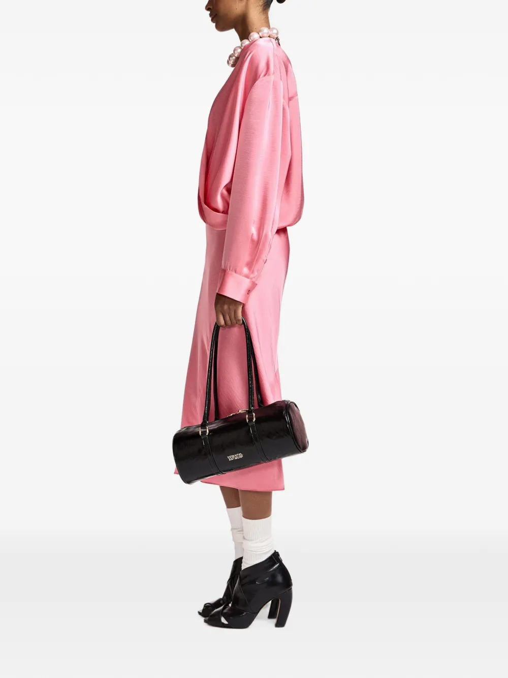 Essentiel Antwerp Krump midi-rok met diagonale naad Roze