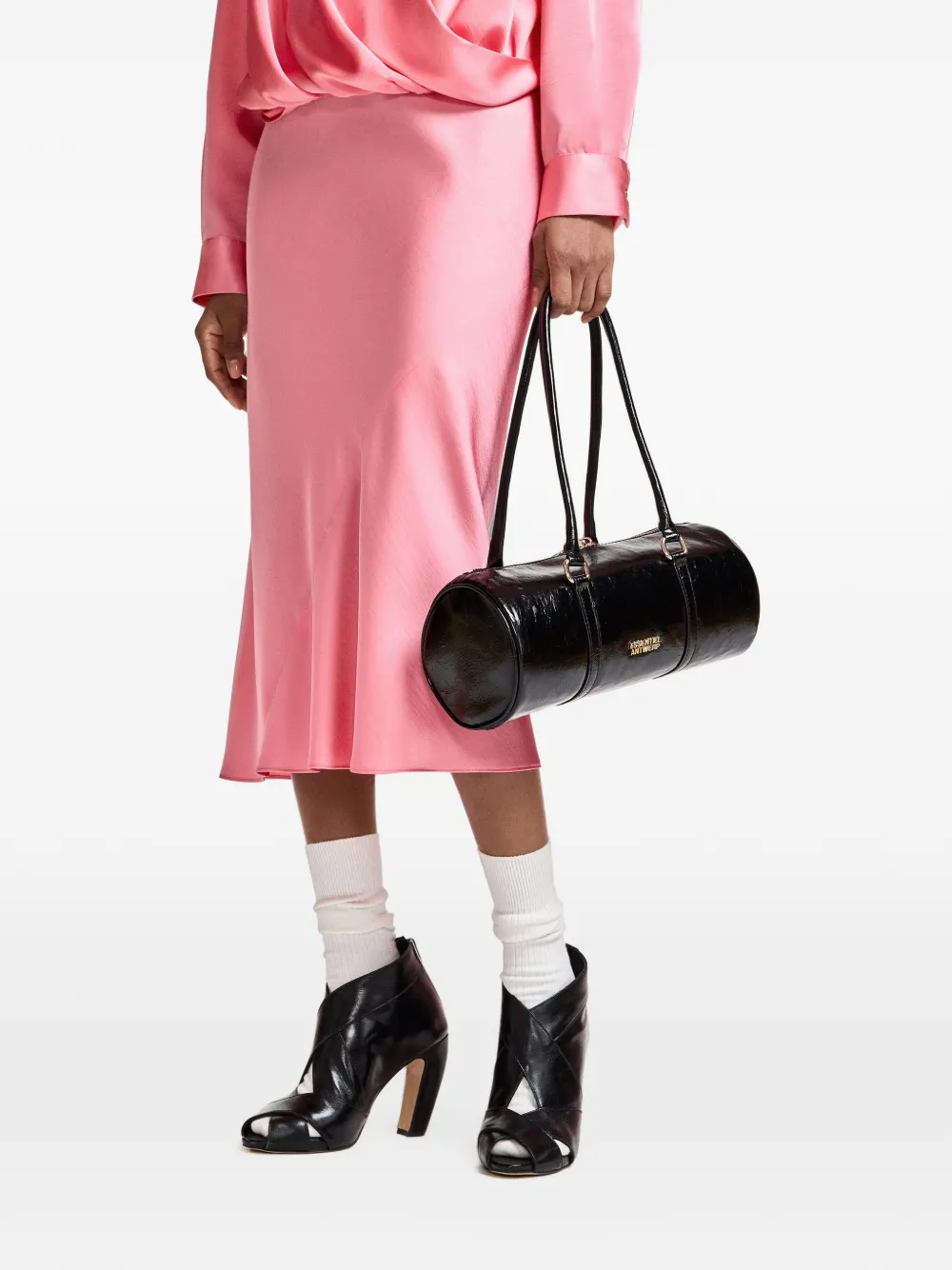 Essentiel Antwerp Krump midi-rok met diagonale naad Roze
