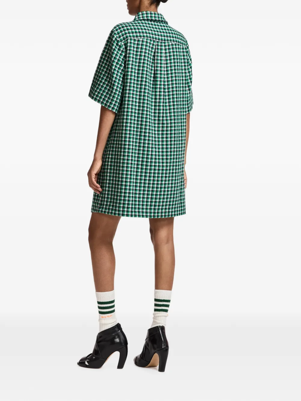 Essentiel Antwerp Geruite mini-jurk met A-lijn Groen