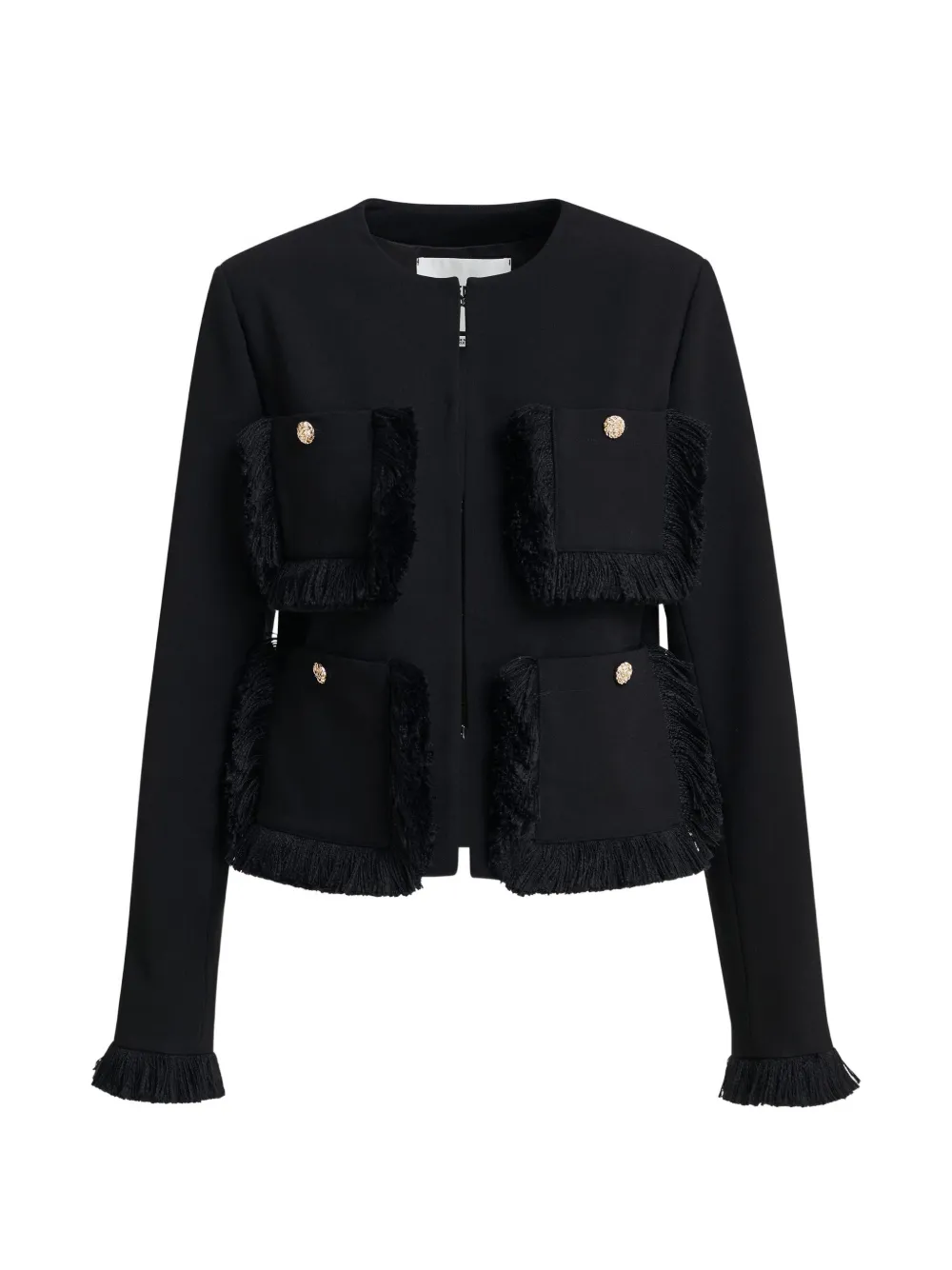 Essentiel Antwerp Kinetic Jacke mit Fransen - Schwarz
