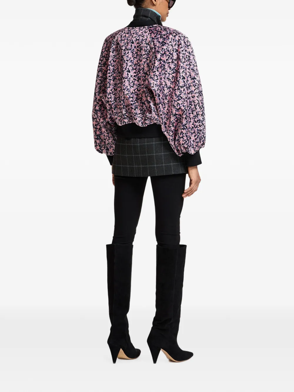 Essentiel Antwerp Kryo floral-print bomber jacket Roze
