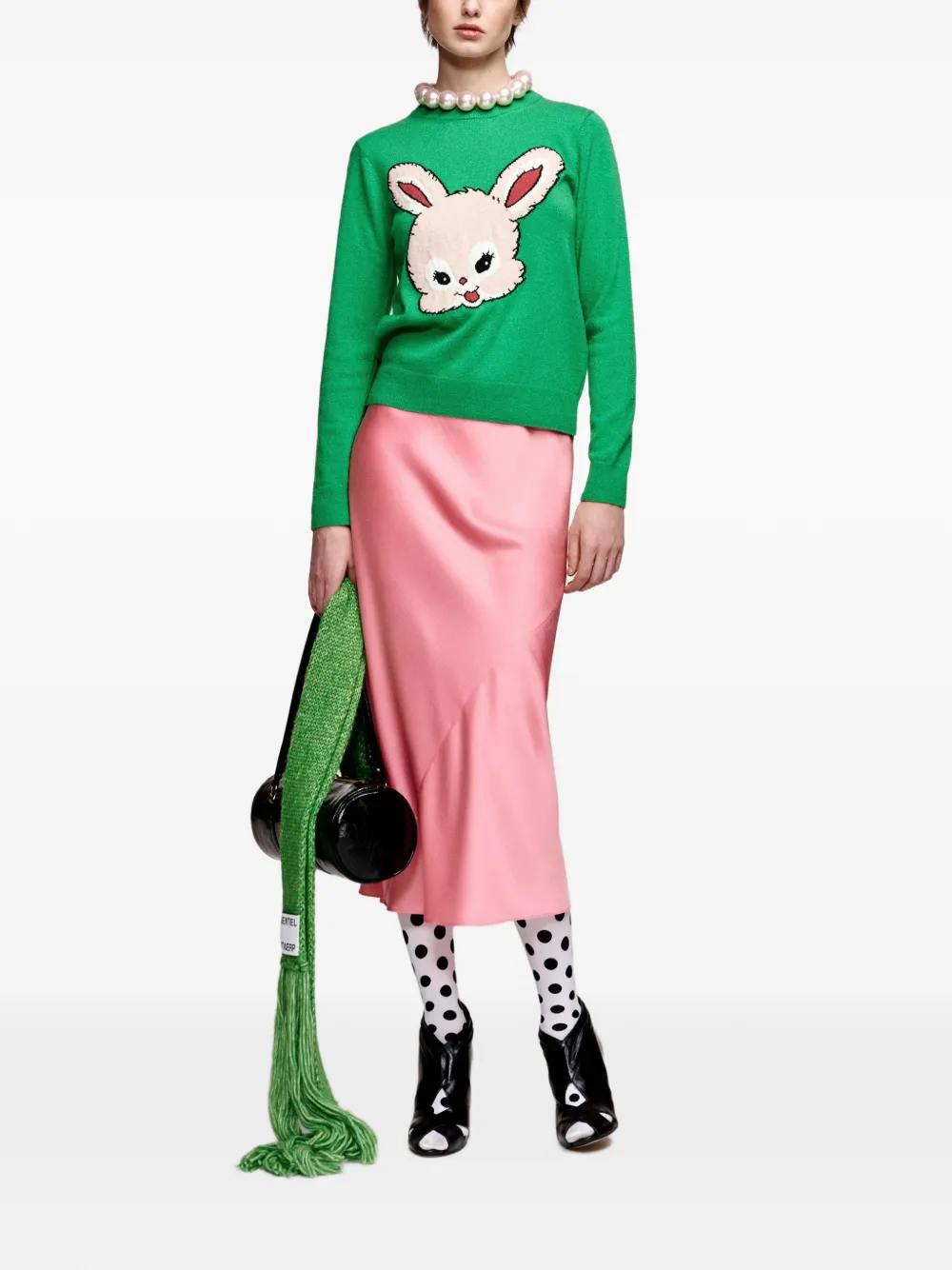 Essentiel Antwerp Trui met konijn-intarsia Groen