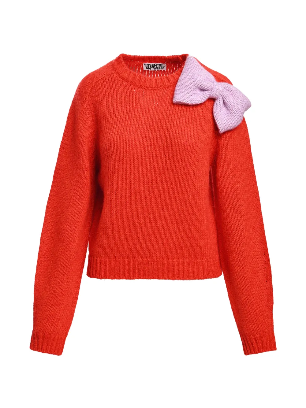 Essentiel Antwerp Kollier Pullover mit Schleife - Rot