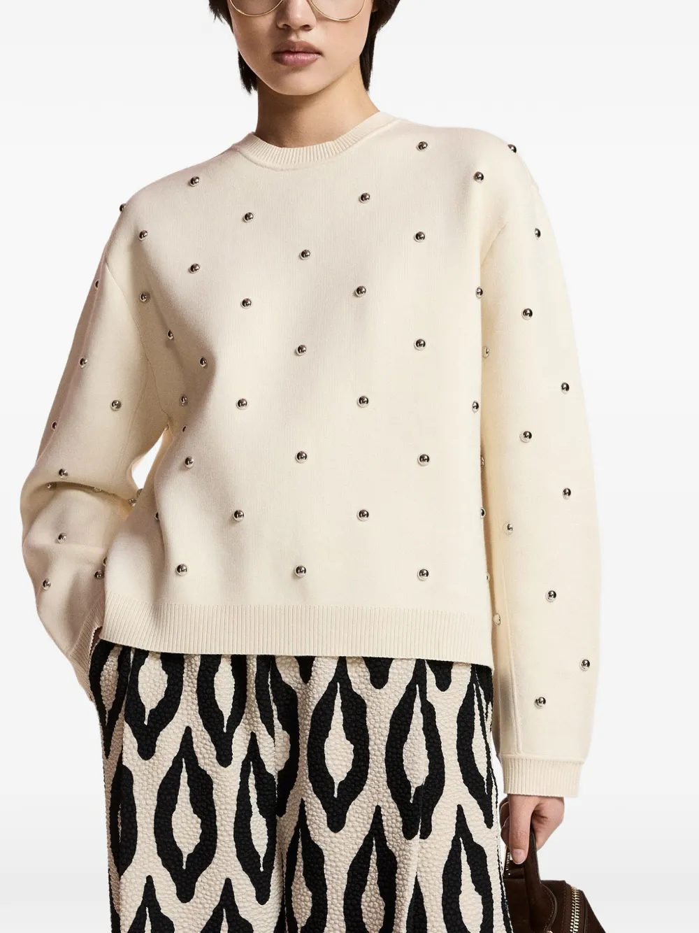 Essentiel Antwerp Klou trui verfraaid met studs Beige