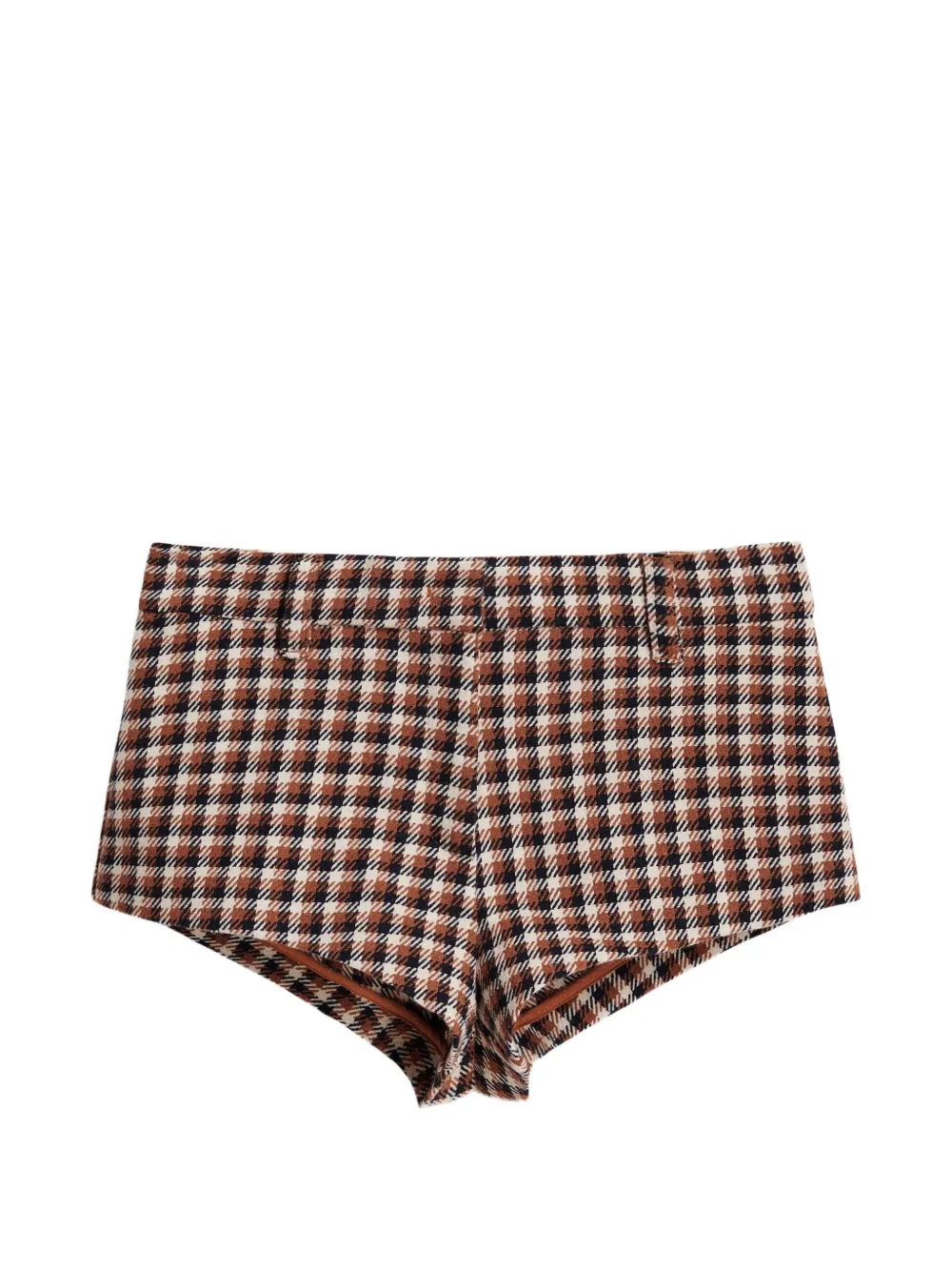 Essentiel Antwerp checked wool-blend shorts - Marrone