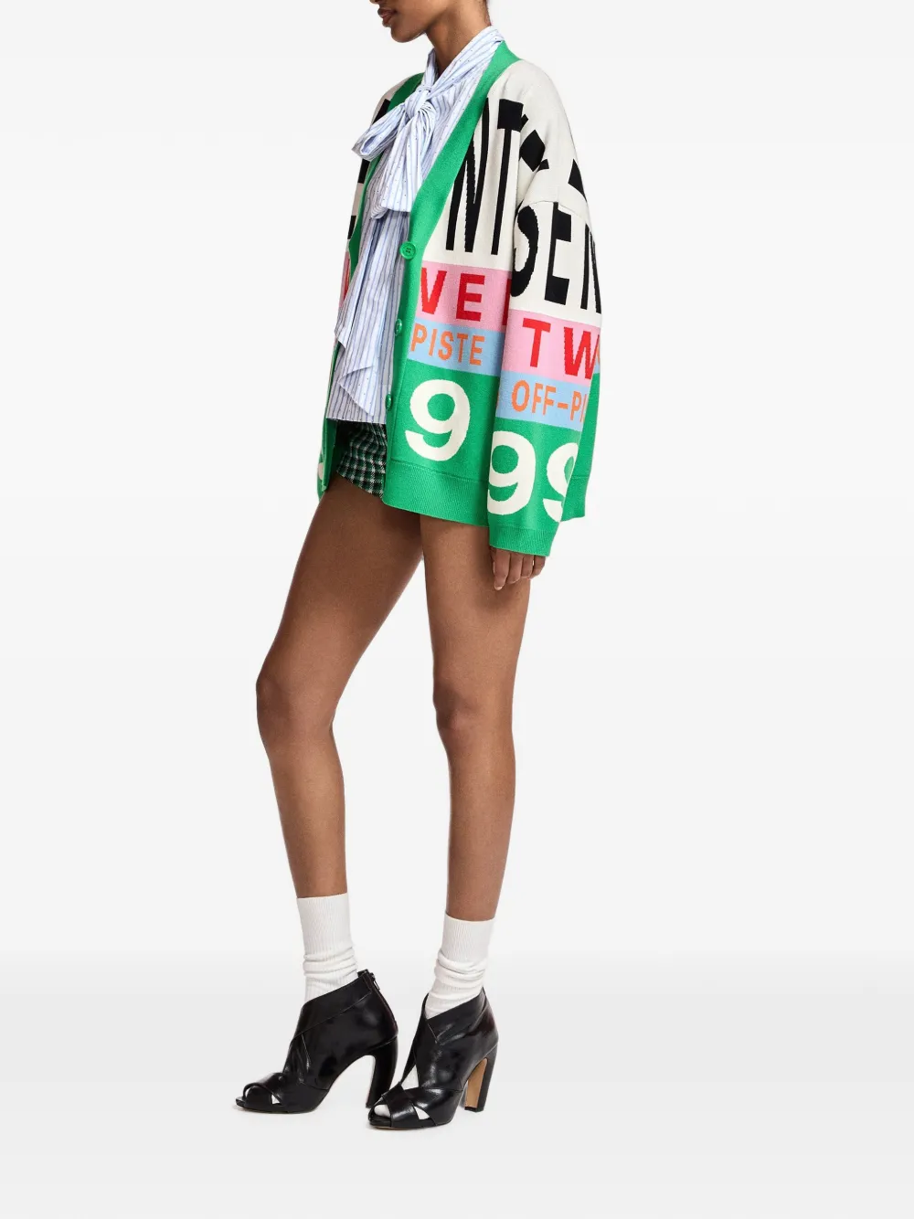 Essentiel Antwerp Kreezer vest met nummer-patroon Groen