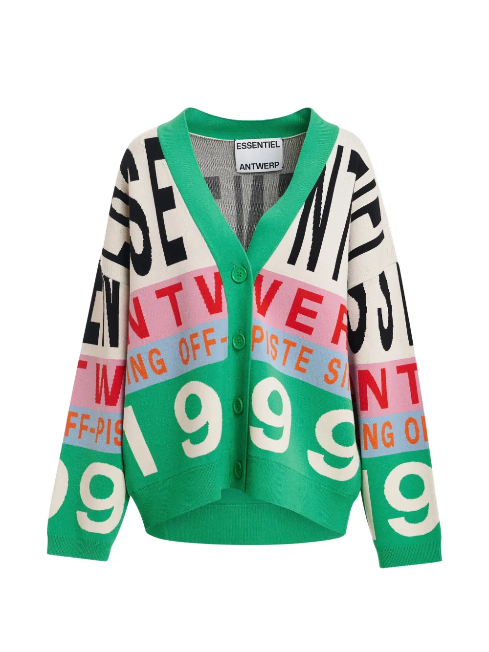 Essentiel Antwerp Kreezer Cardigan mit Nummern - Grün