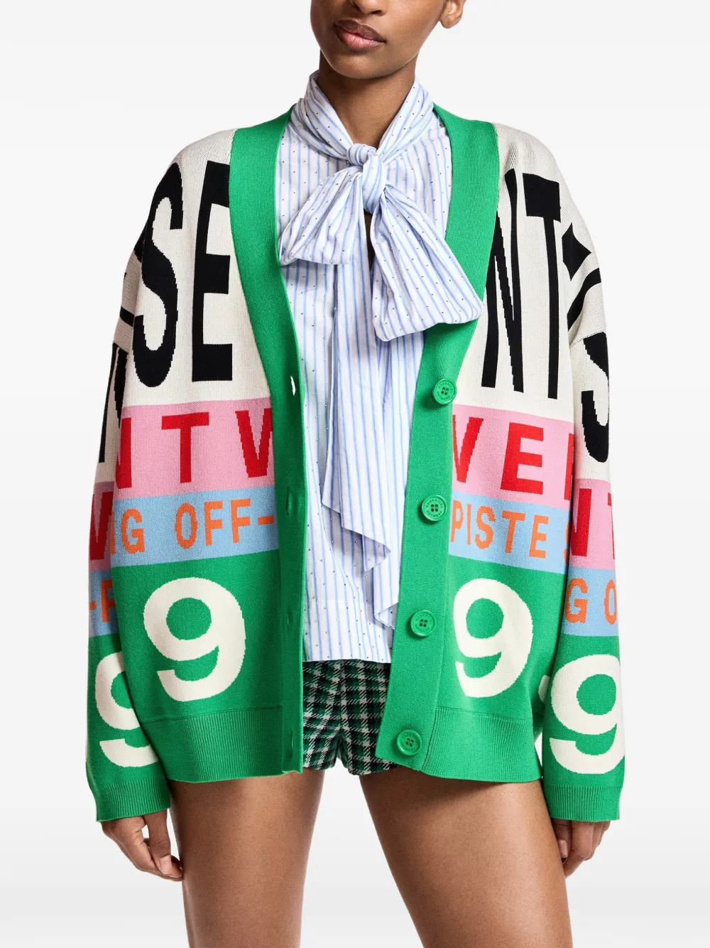 Essentiel Antwerp Kreezer vest met nummer-patroon Groen
