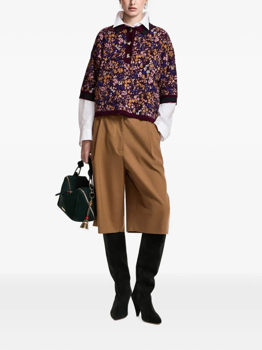Essentiel Antwerp Geplooide shorts Bruin