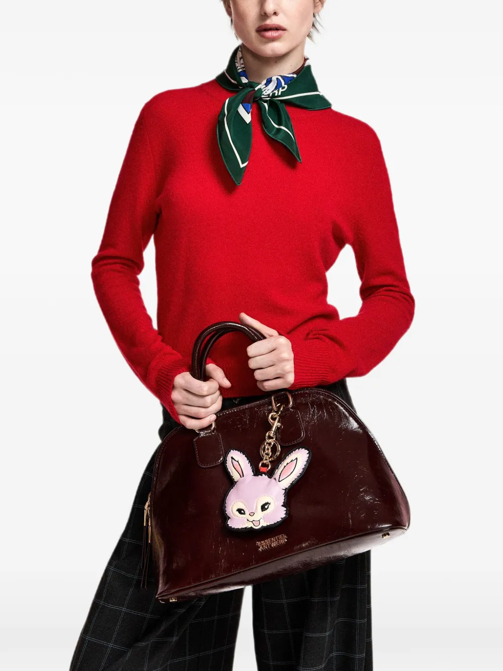 Essentiel Antwerp Karla schoudertas met gelakt effect Rood