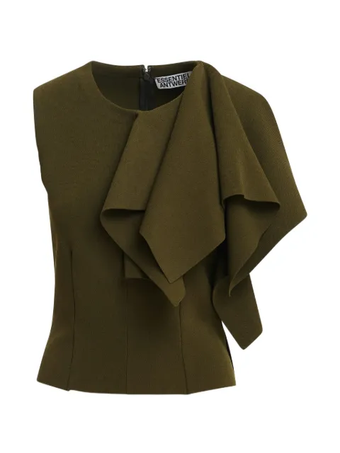 Essentiel Antwerp Know ruffled asymmetric-neckline top