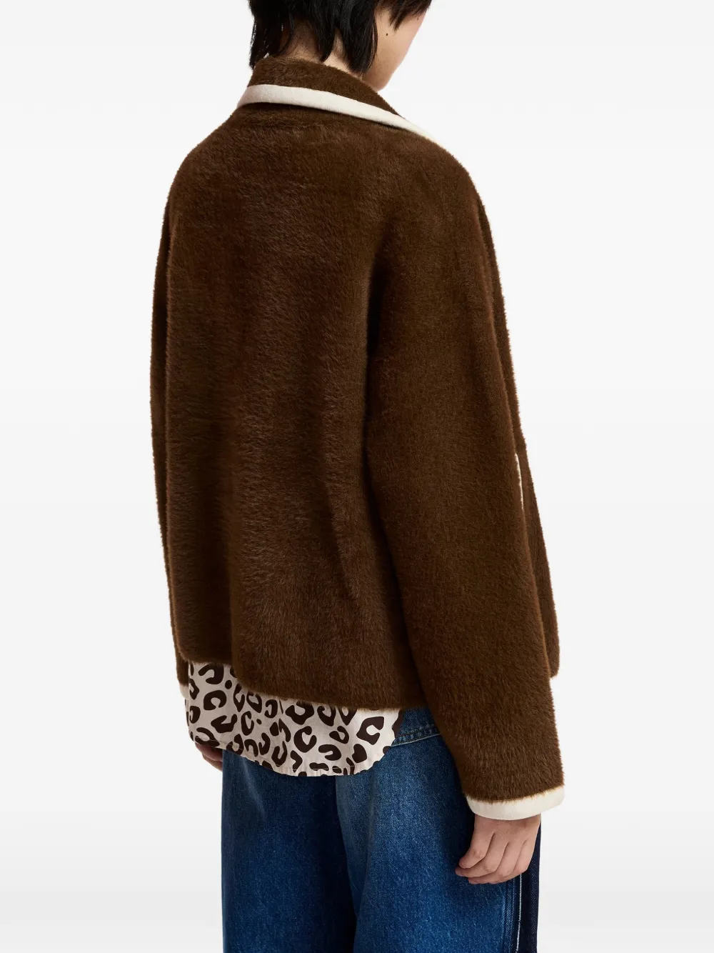 Essentiel Antwerp Vest met dubbele rij knopen en contrasterende afwerking Bruin