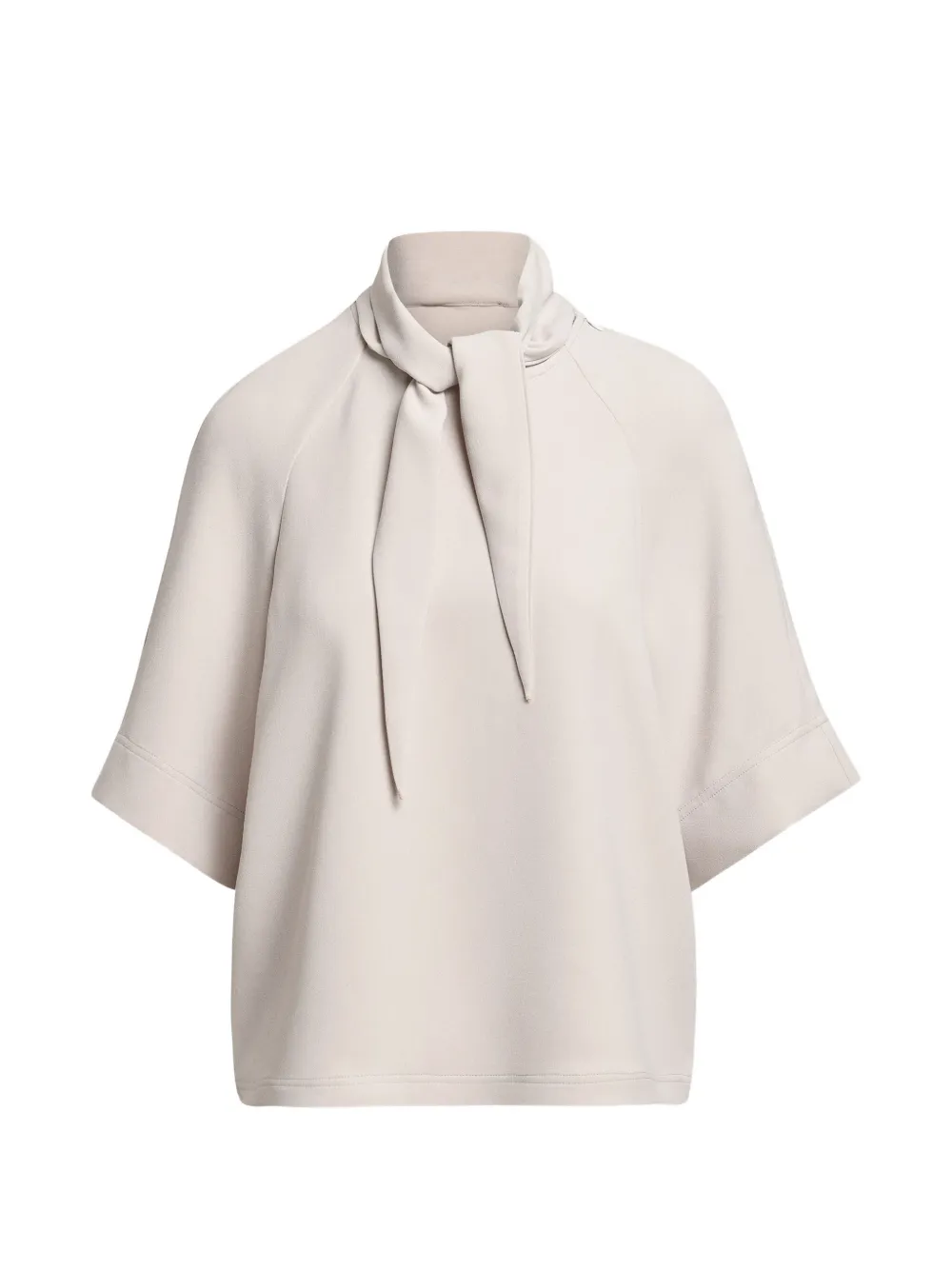 Essentiel Antwerp tie-neck raglan-sleeve blouse Beige