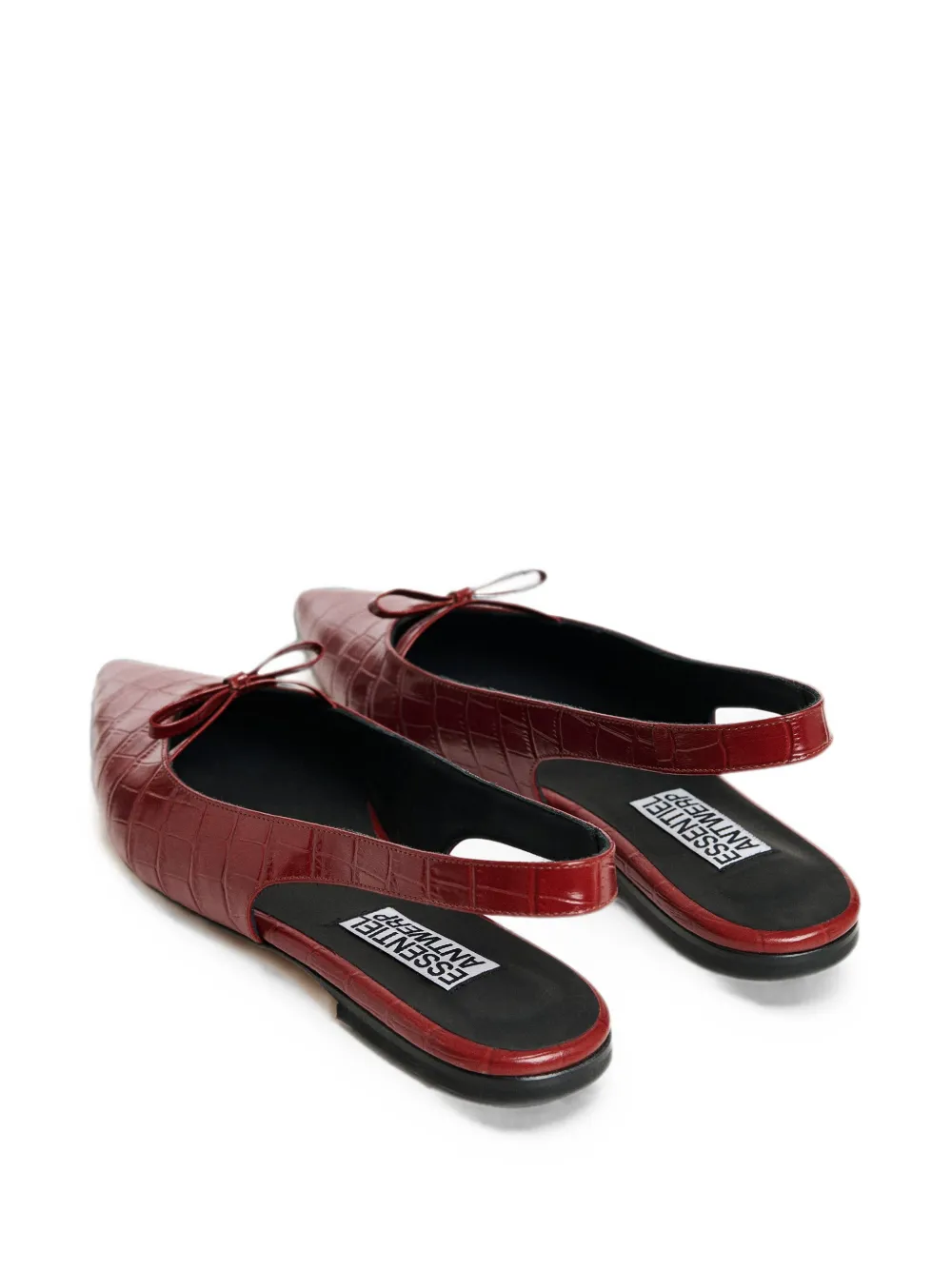Essentiel Antwerp Klat4 croc-effect slingback ballet flats Rood