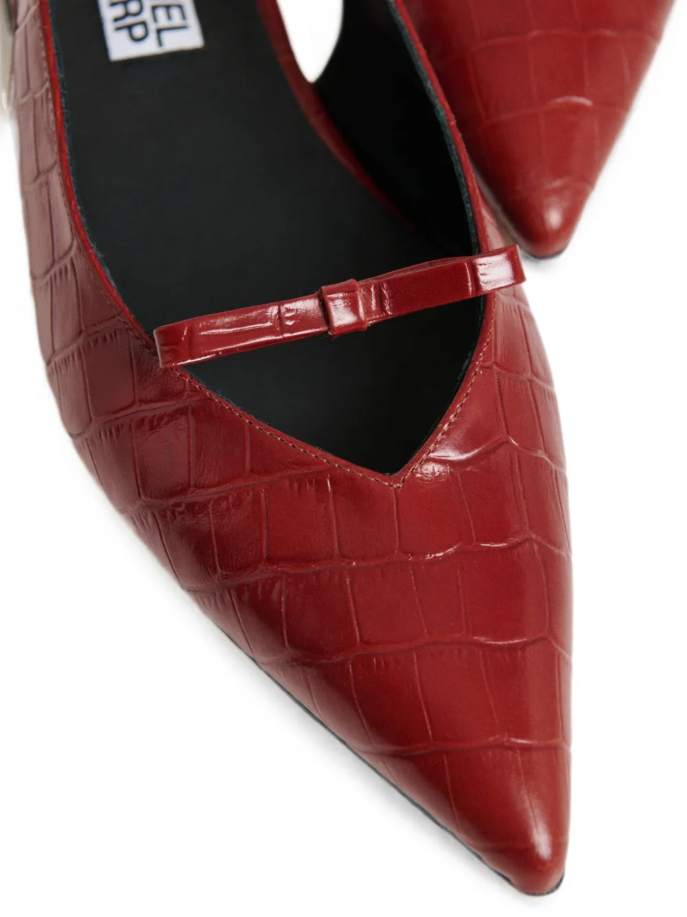 Essentiel Antwerp Klat4 croc-effect slingback ballet flats Rood