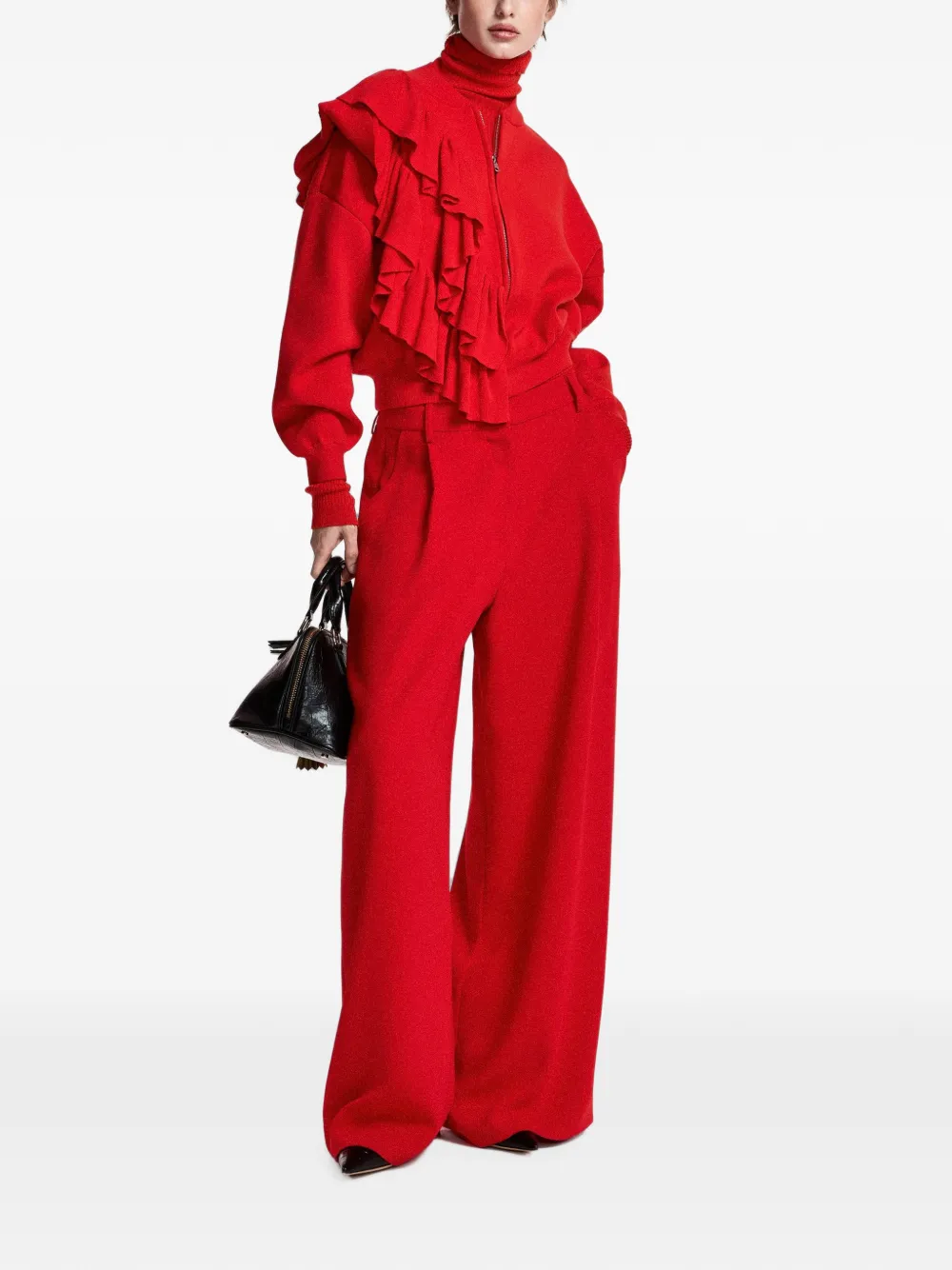 Essentiel Antwerp Kelsea pleated wide-leg trousers Rood