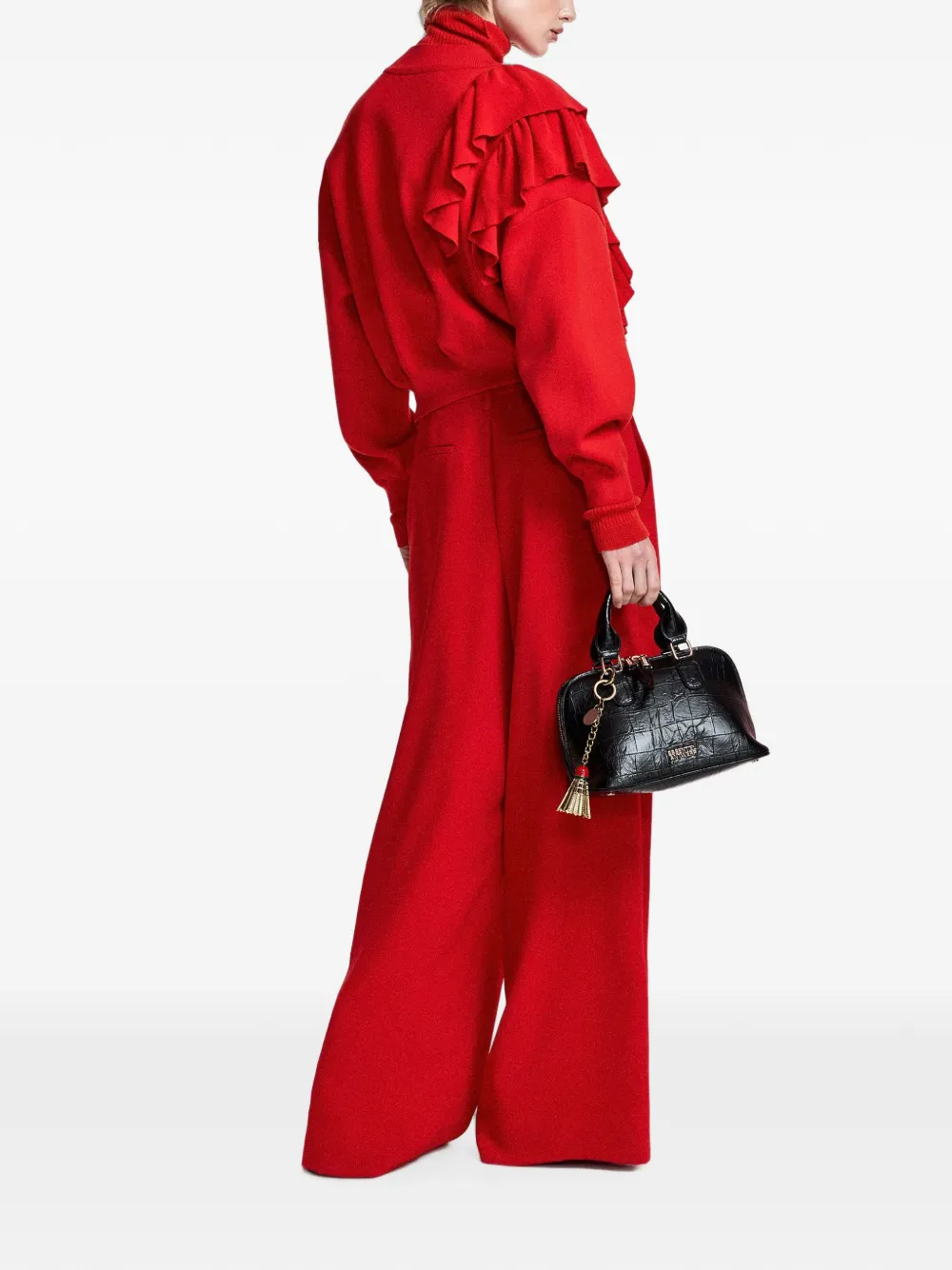 Essentiel Antwerp Kelsea pleated wide-leg trousers Rood