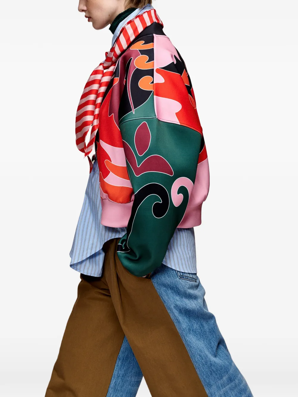 Essentiel Antwerp Kiva bomberjack met bloemenprint Rood