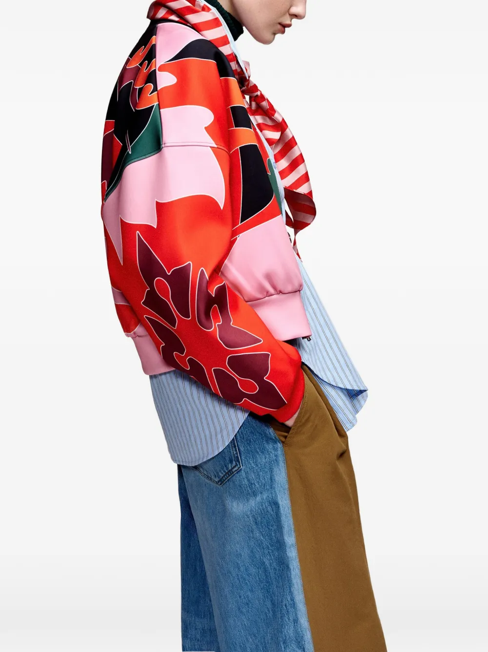 Essentiel Antwerp Kiva bomberjack met bloemenprint Rood
