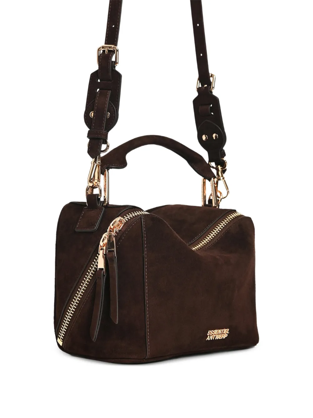 Essentiel Antwerp Karin suède shopper Bruin