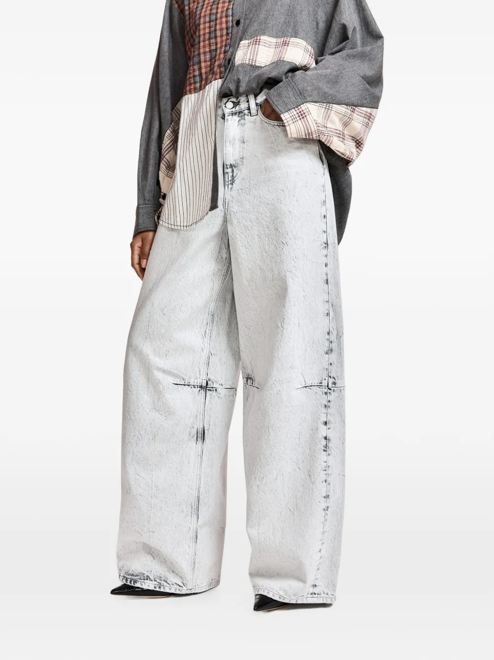 Essentiel Antwerp Kadi jeans met vuil-effect Grijs