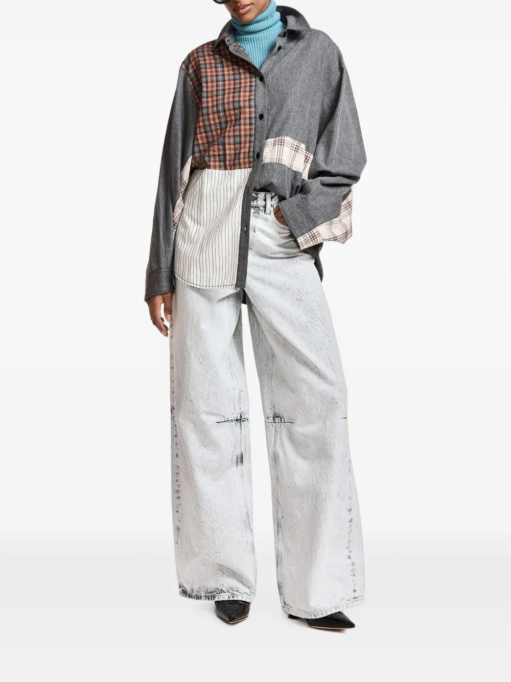 Essentiel Antwerp Kadi jeans met vuil-effect Grijs