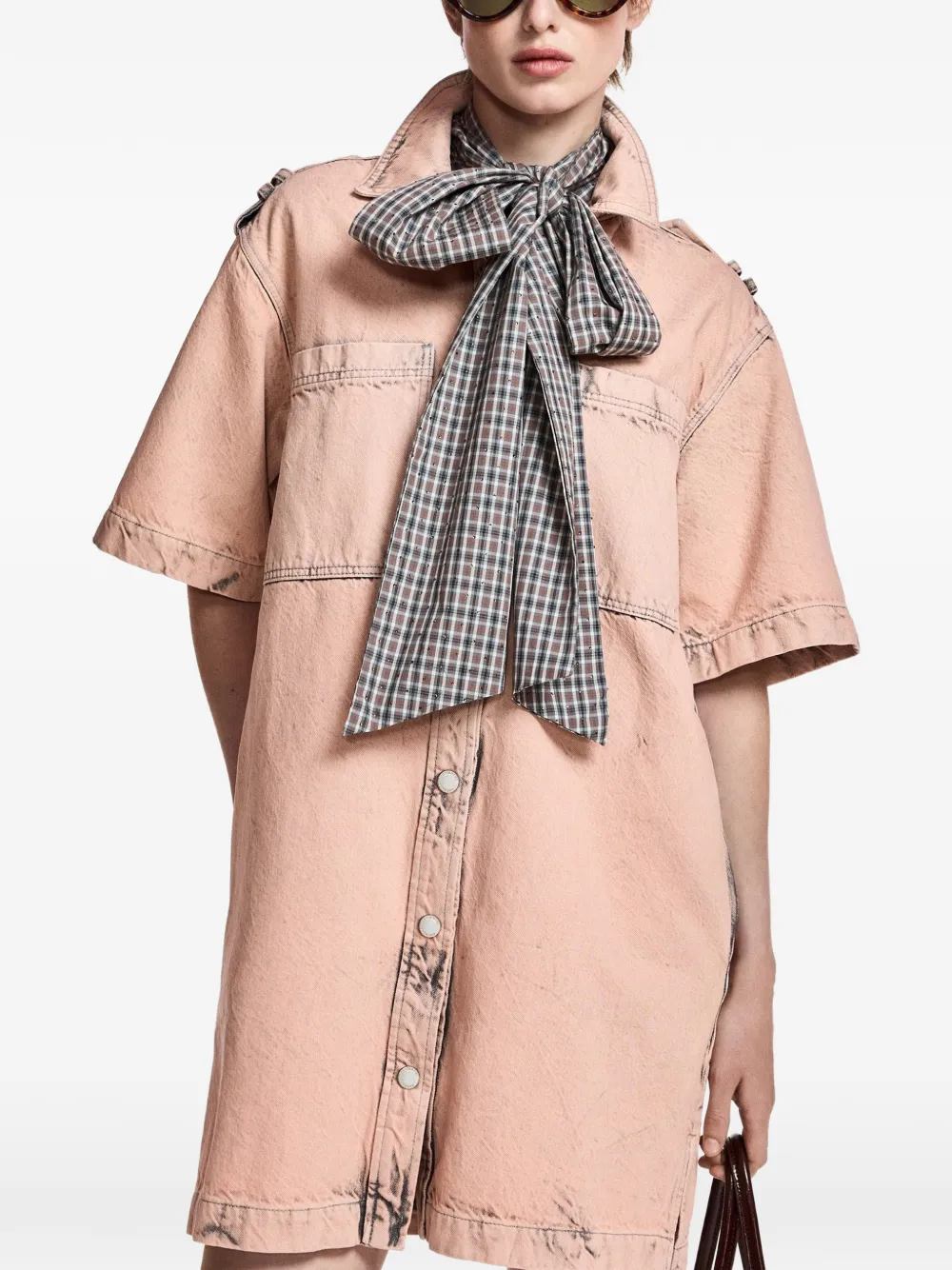 Essentiel Antwerp Kenim blousejurk met schouderlus Roze