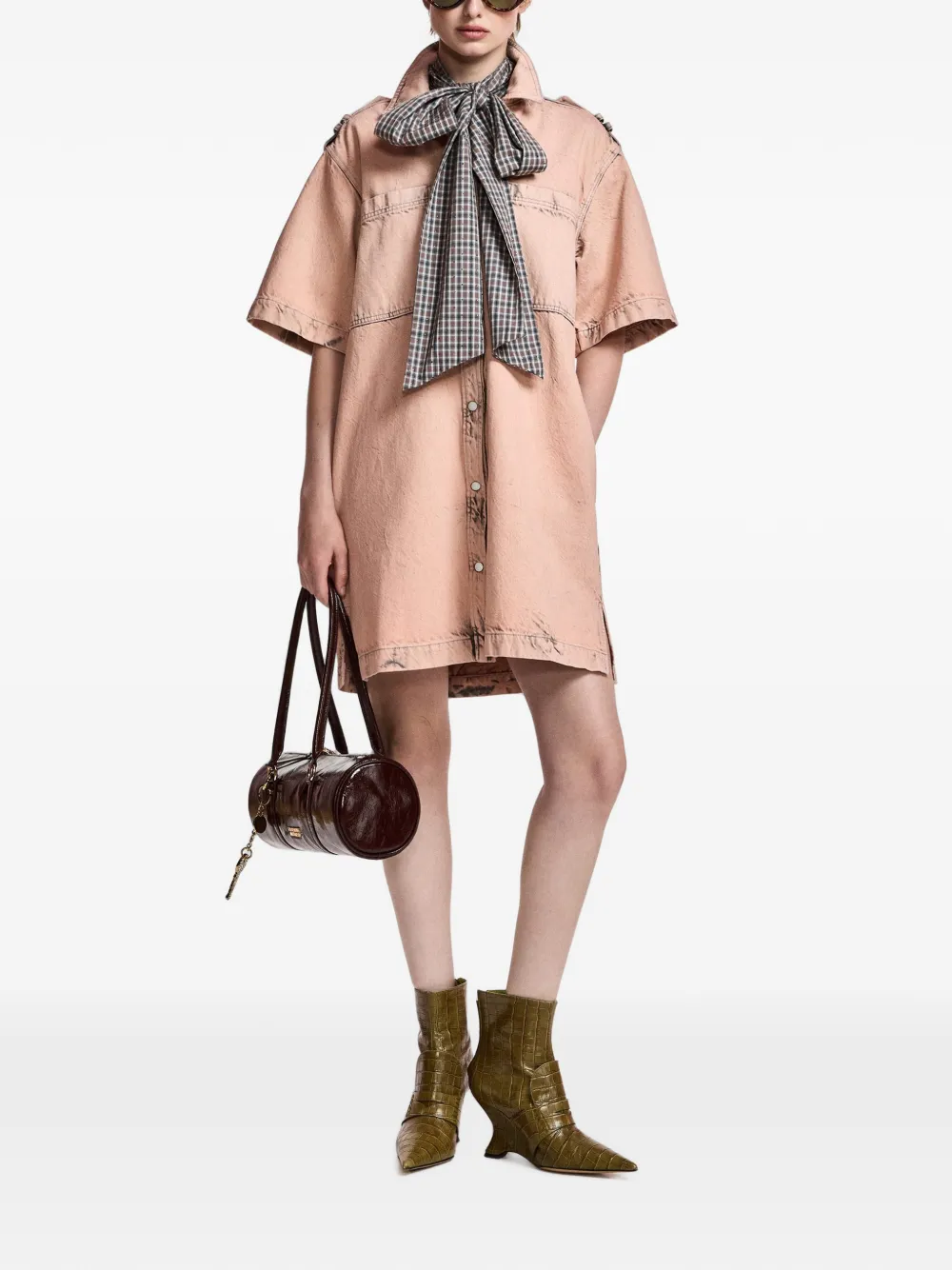 Essentiel Antwerp Kenim blousejurk met schouderlus Roze
