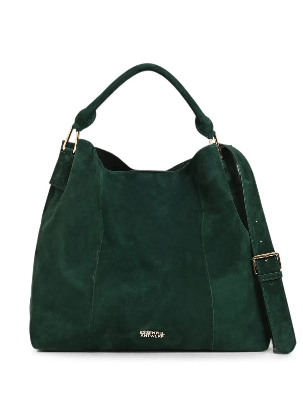 Essentiel Antwerp Kroon Schultertasche aus Wildleder - Grün
