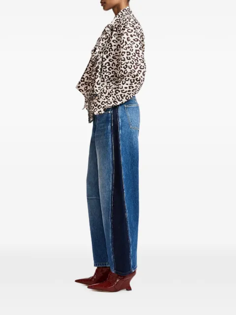 Essentiel Antwerp leopard-print pussy-bow shirt