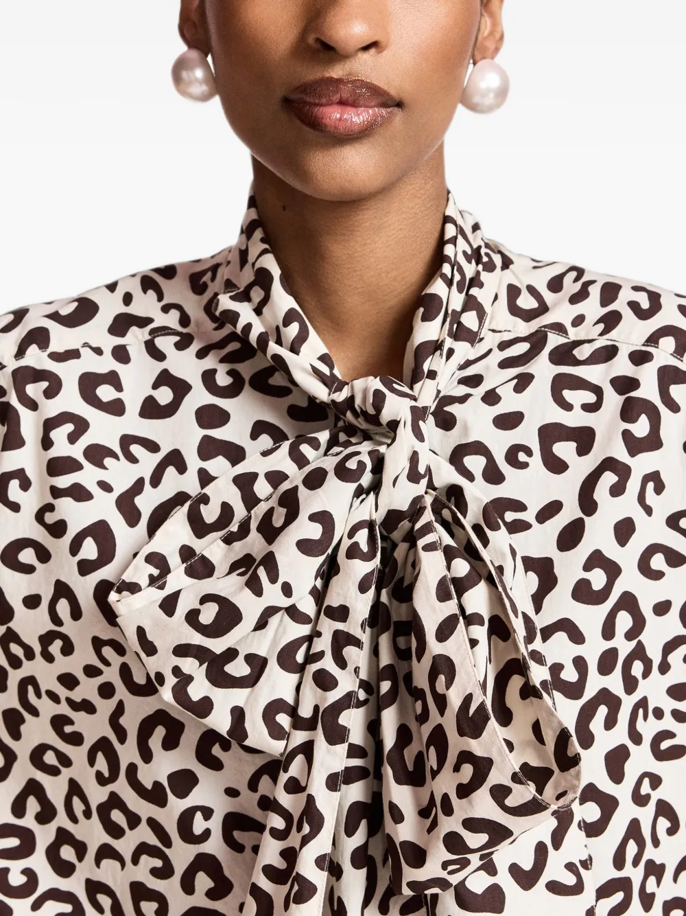 Essentiel Antwerp Blouse met luipaardprint Beige