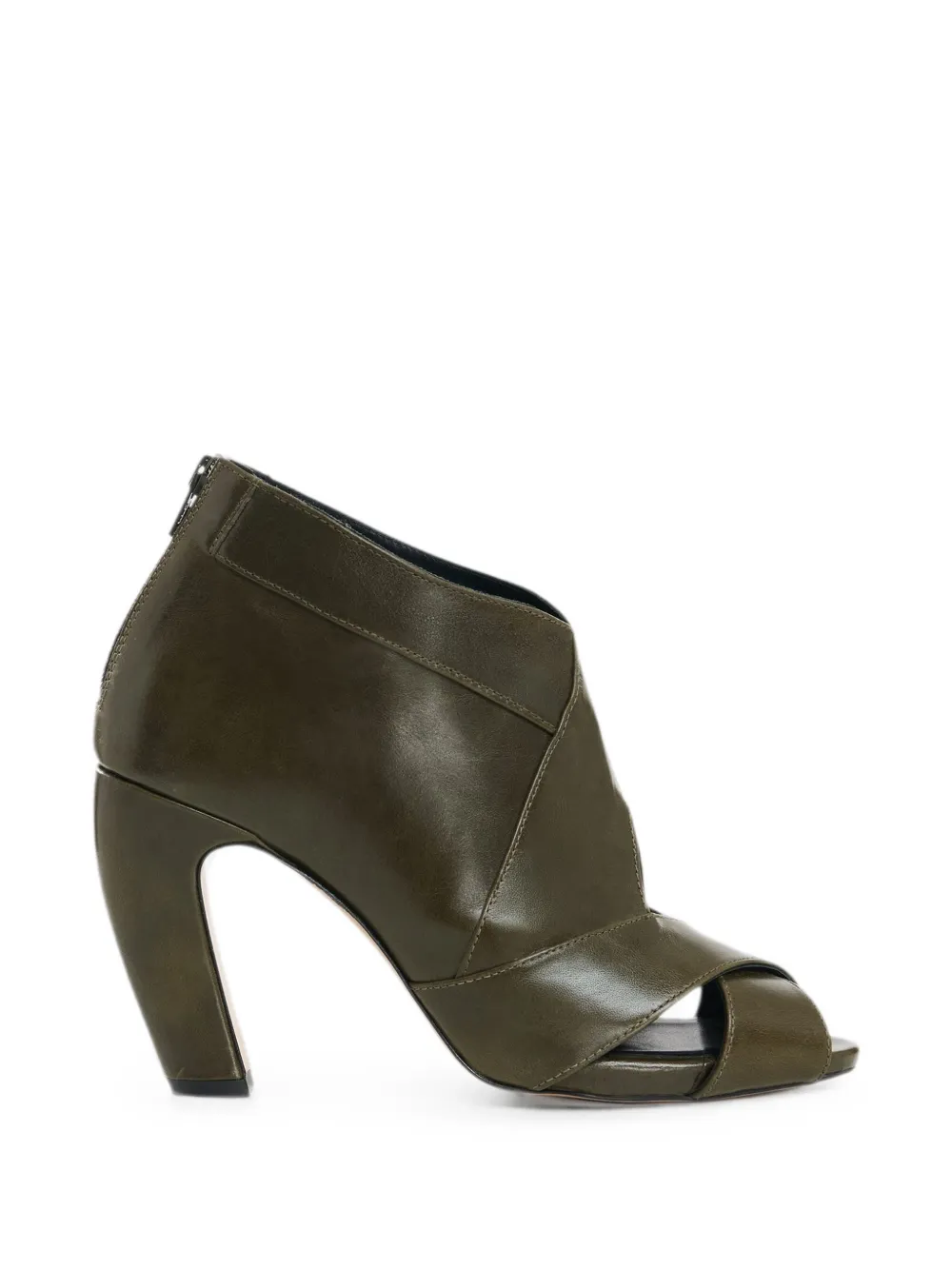 Essentiel Antwerp peep-toe block-heel heeled sandals Groen