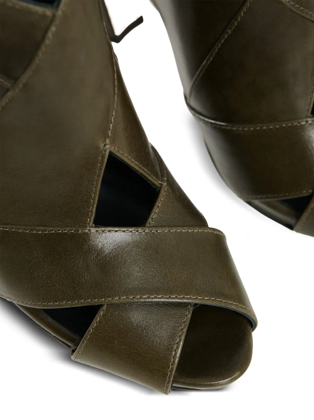 Essentiel Antwerp peep-toe block-heel heeled sandals Groen