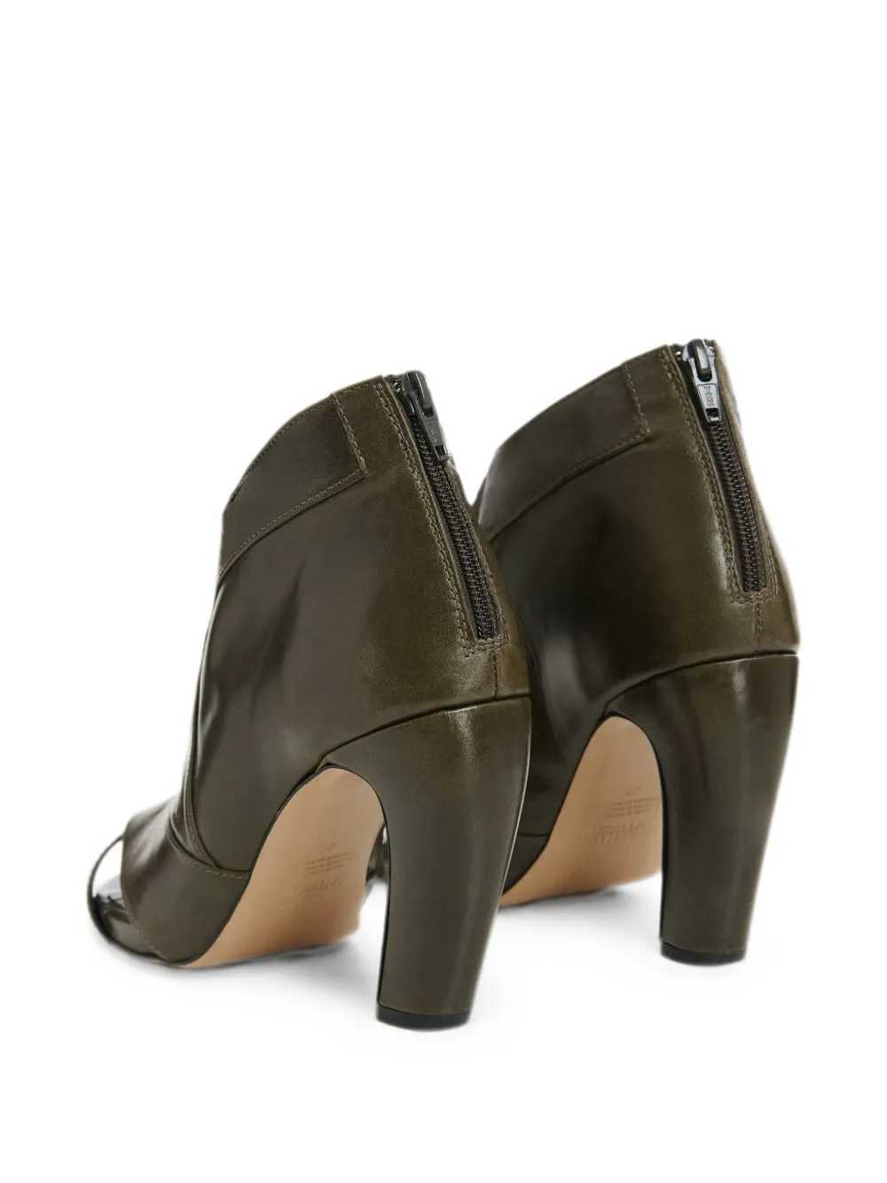 Essentiel Antwerp peep-toe block-heel heeled sandals Groen