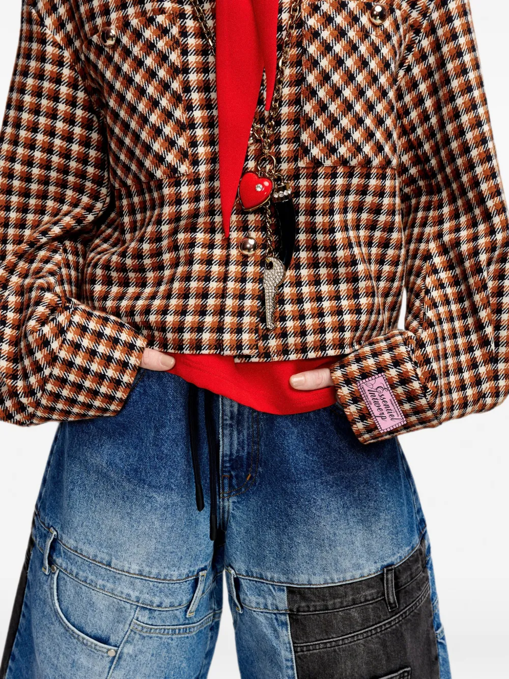 Essentiel Antwerp Geruit oversized shirtjack Bruin