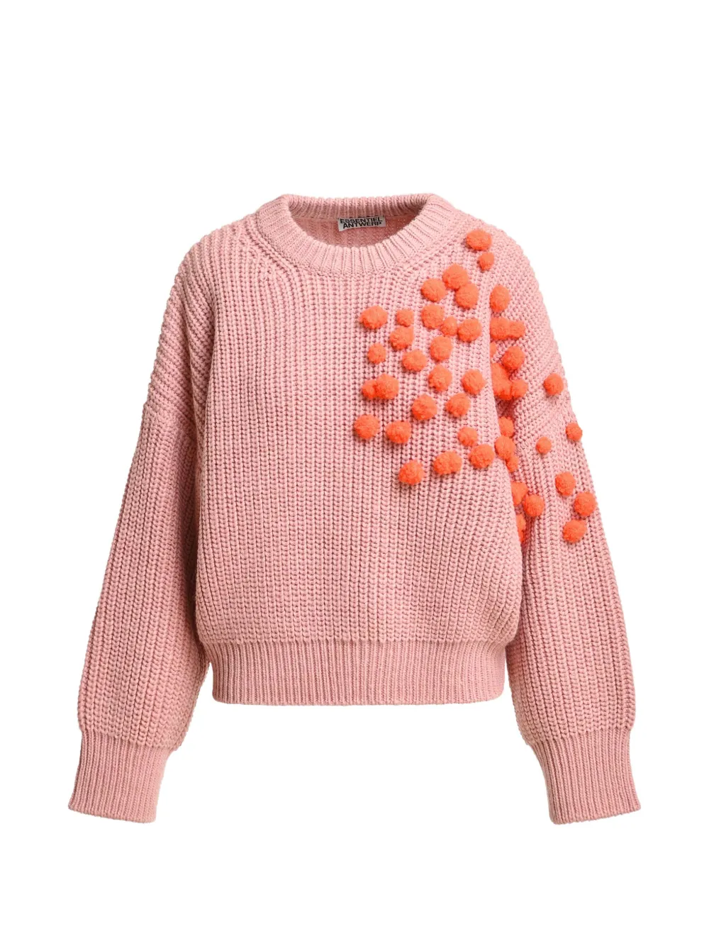 Essentiel Antwerp Kostar Pullover mit Pompons - Rosa
