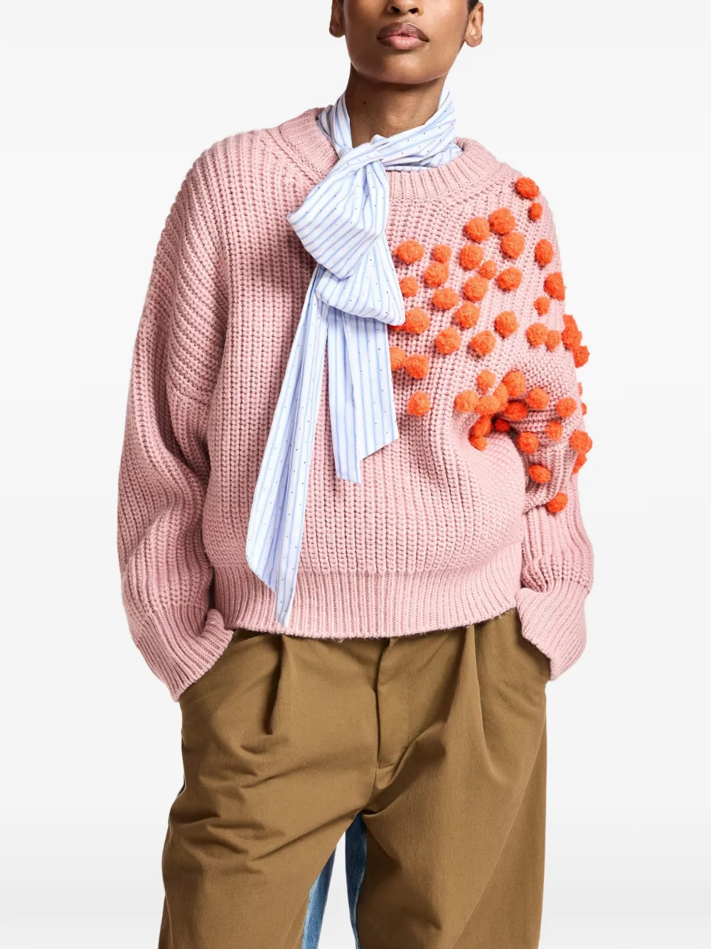 Essentiel Antwerp Kostar trui verfraaid met pompon Roze