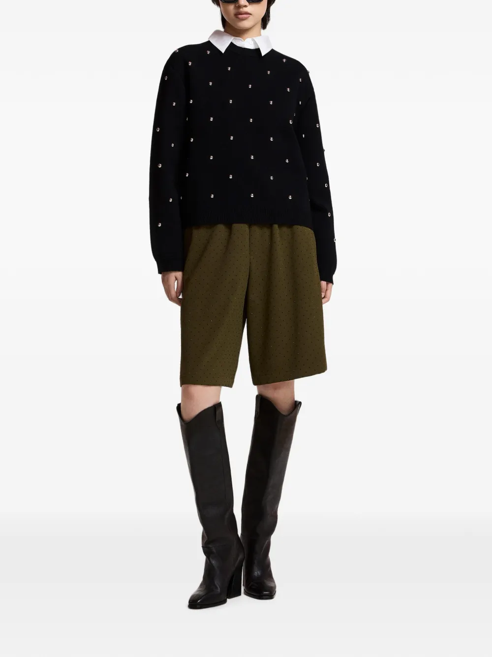Essentiel Antwerp Klou trui verfraaid met studs Zwart