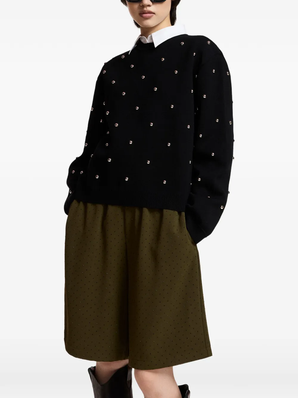 Essentiel Antwerp Klou trui verfraaid met studs Zwart