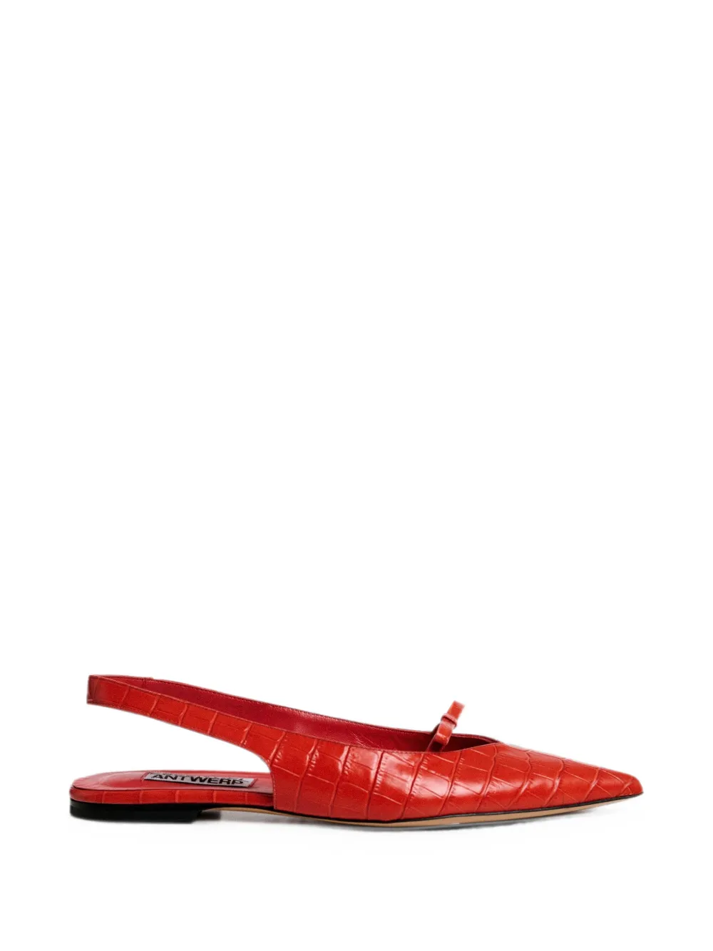 Essentiel Antwerp Klat2 croc-effect slingback flat pumps Rood