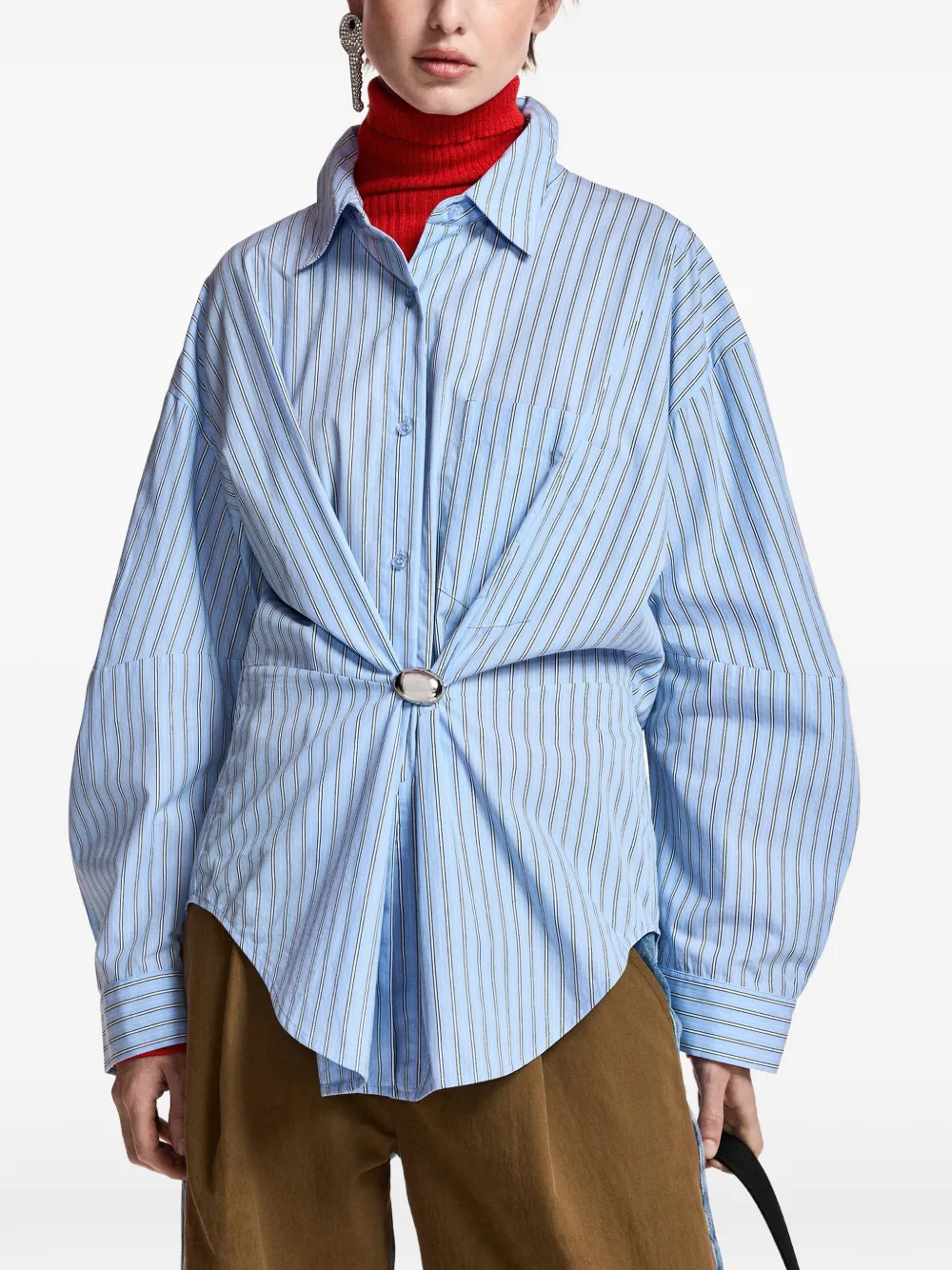 Essentiel Antwerp Kreative gestreepte blouse Blauw
