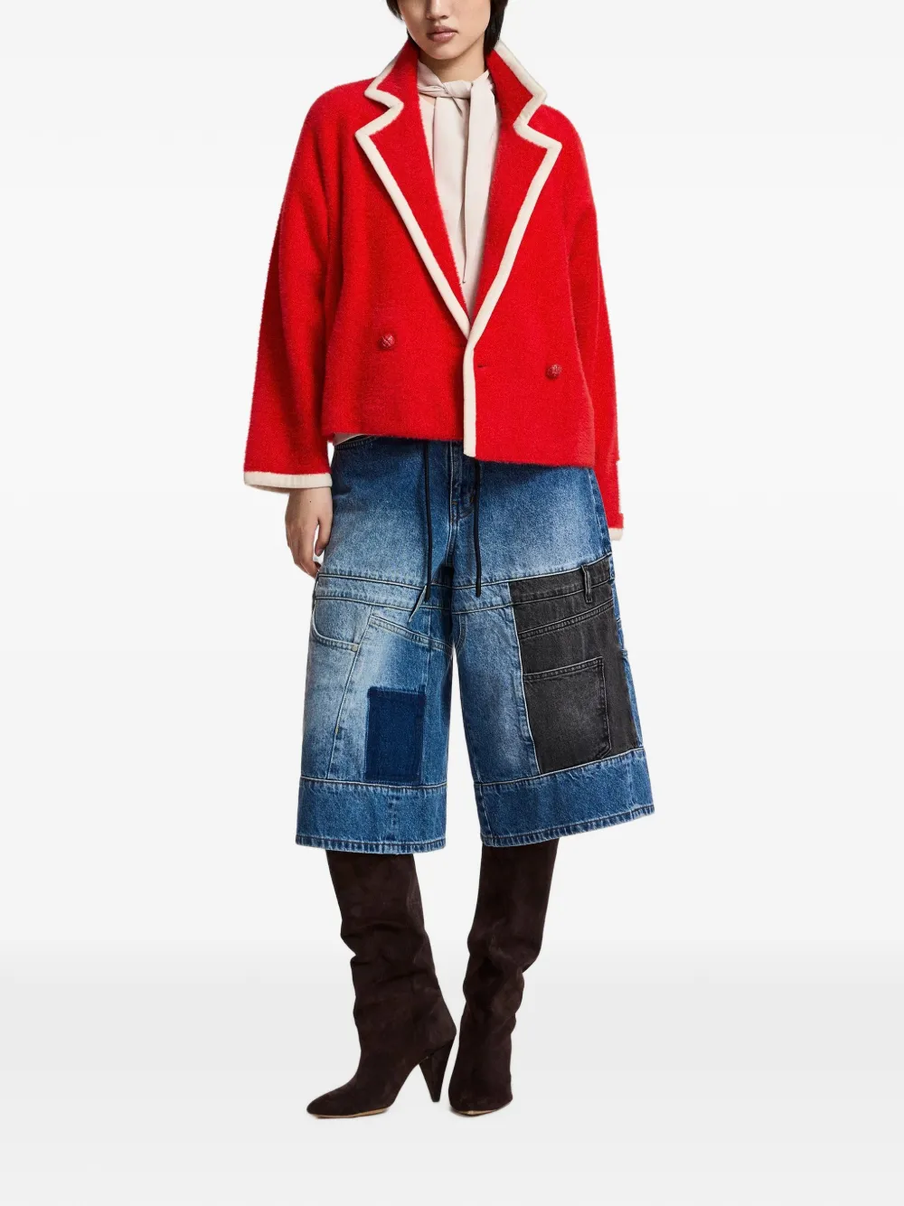 Essentiel Antwerp Kugar vest met dubbele rij knopen Rood