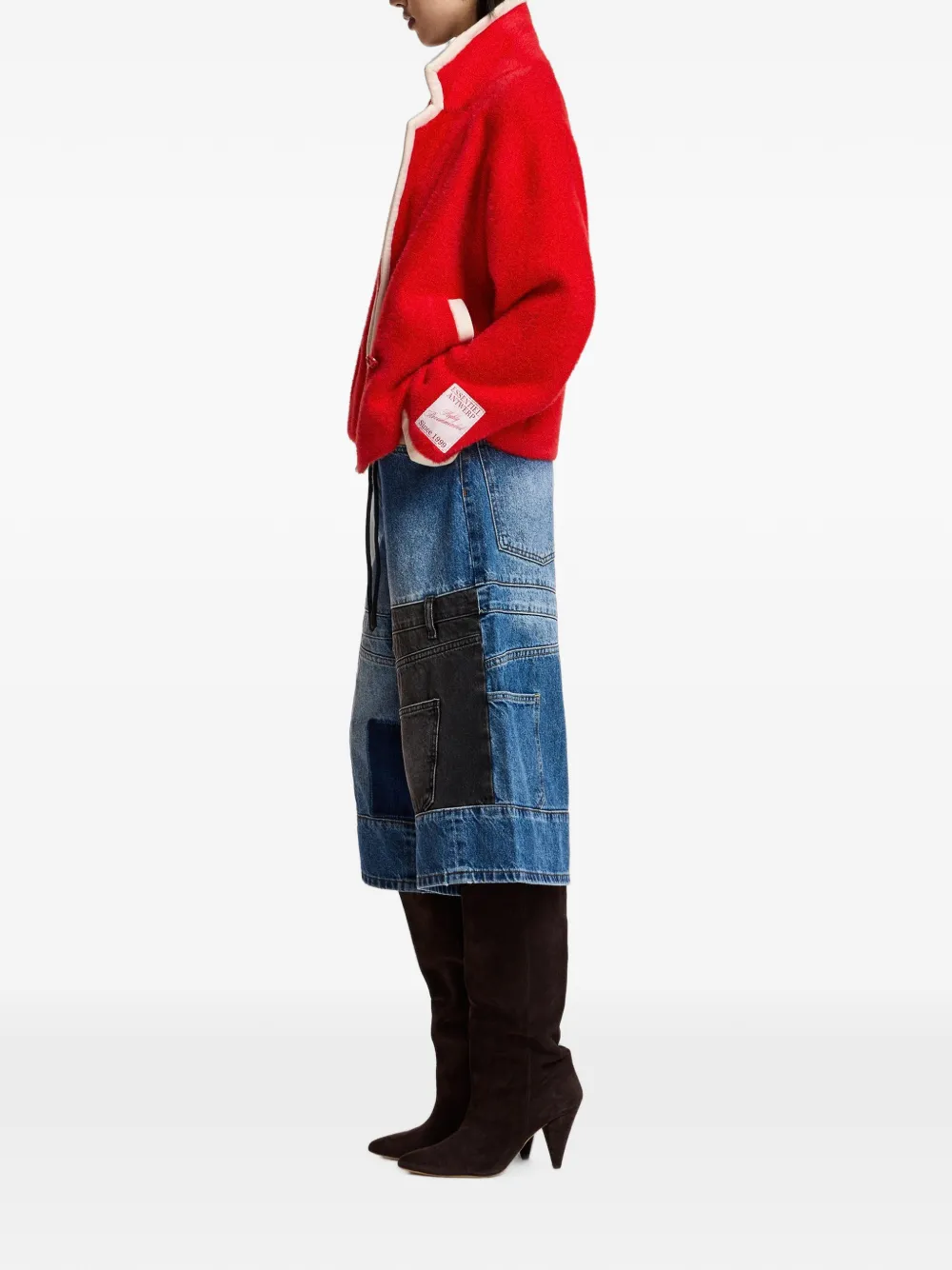 Essentiel Antwerp Kugar vest met dubbele rij knopen Rood